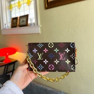 🍒✨customized Authentic Louis Vuitton Brown Monogram Canvas Mini Bag ✨🍒